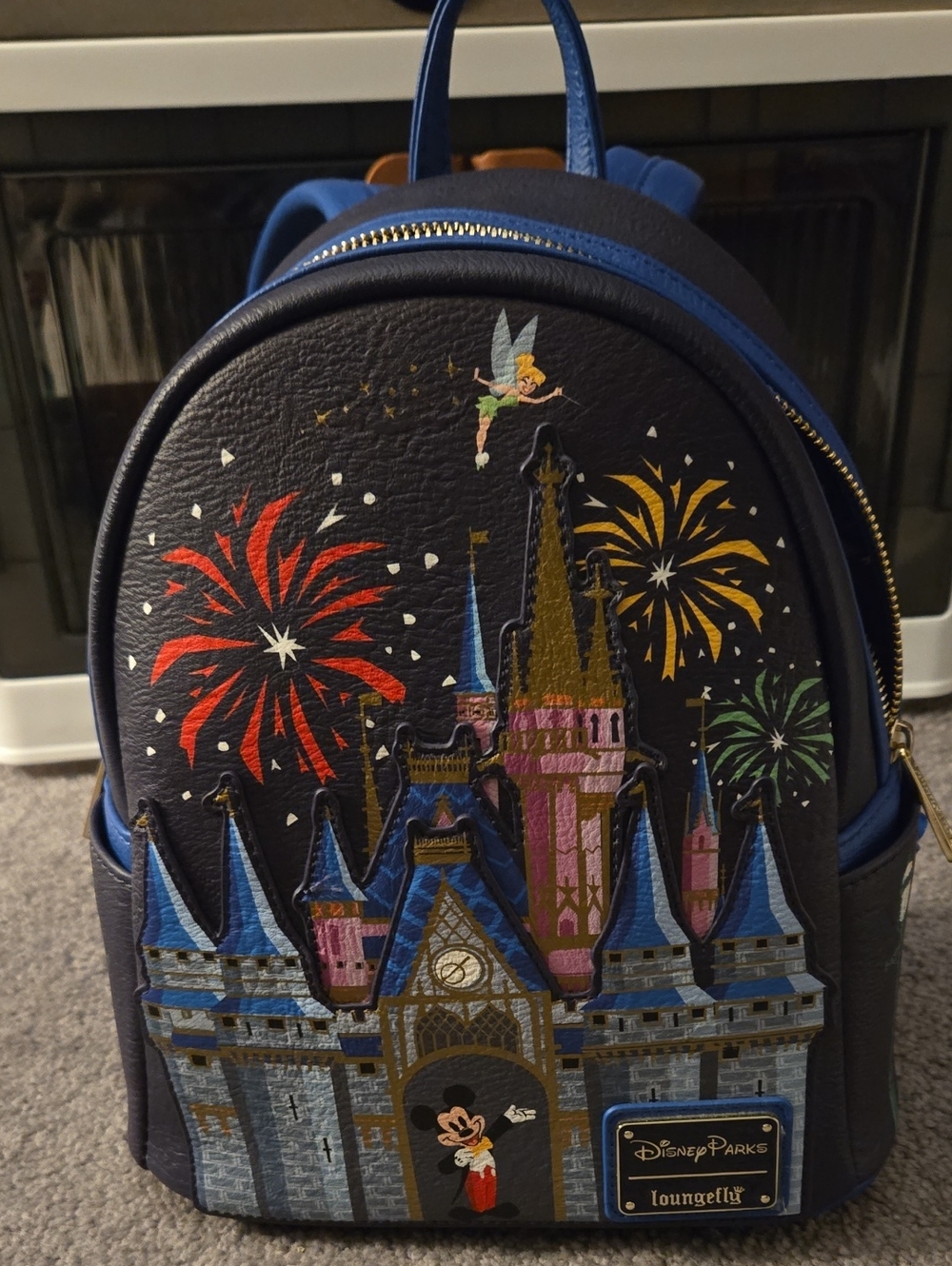 Loungefly Navy Blue Castle & Fireworks  Backpack